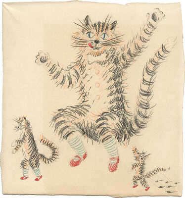 Смирнов Борис Александрович. Кот. Эскиз иллюстрации